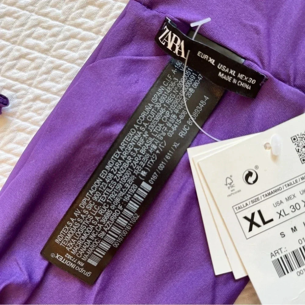 Zara Purple Ring Detail Bandeau Bikini Set